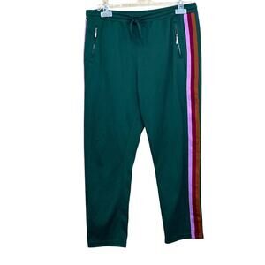 Rebecca Minkoff green striped joggers, large, athleisure, sporty, exercise